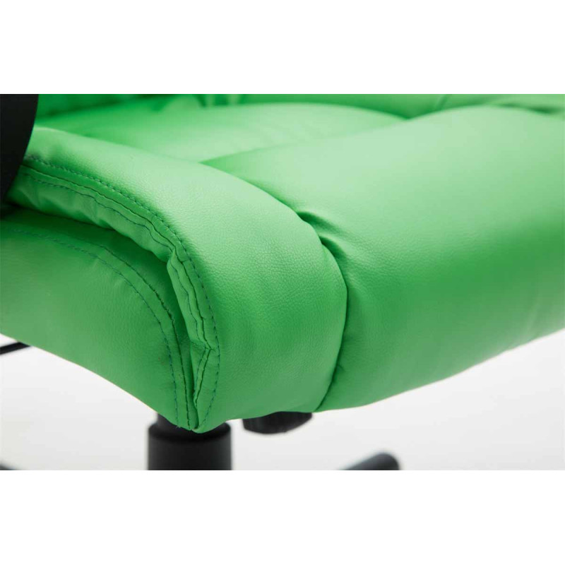 Chaise de bureau XL Sparta en cuir artificiel vert