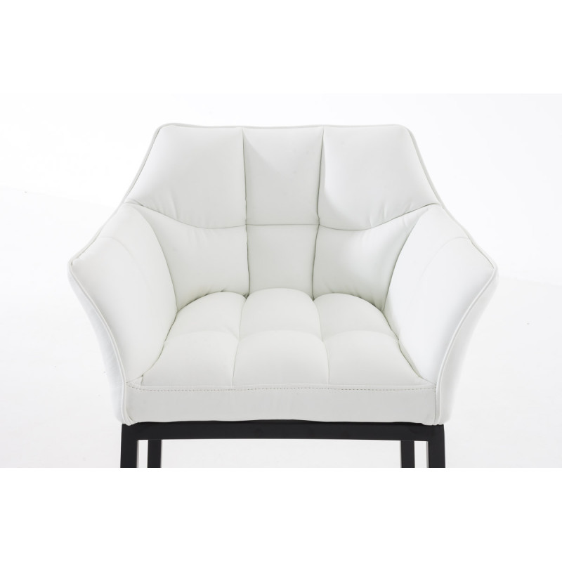 Taburete de bar Damaso B con estructura de 4 patas, blanco