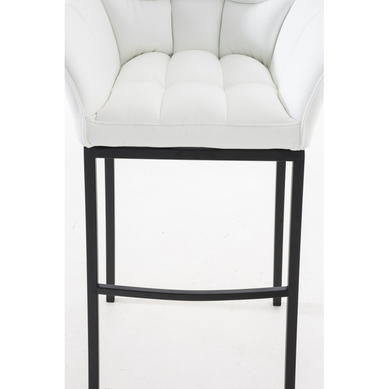 Sgabello da bar Damaso B con struttura a 4 gambe, bianco