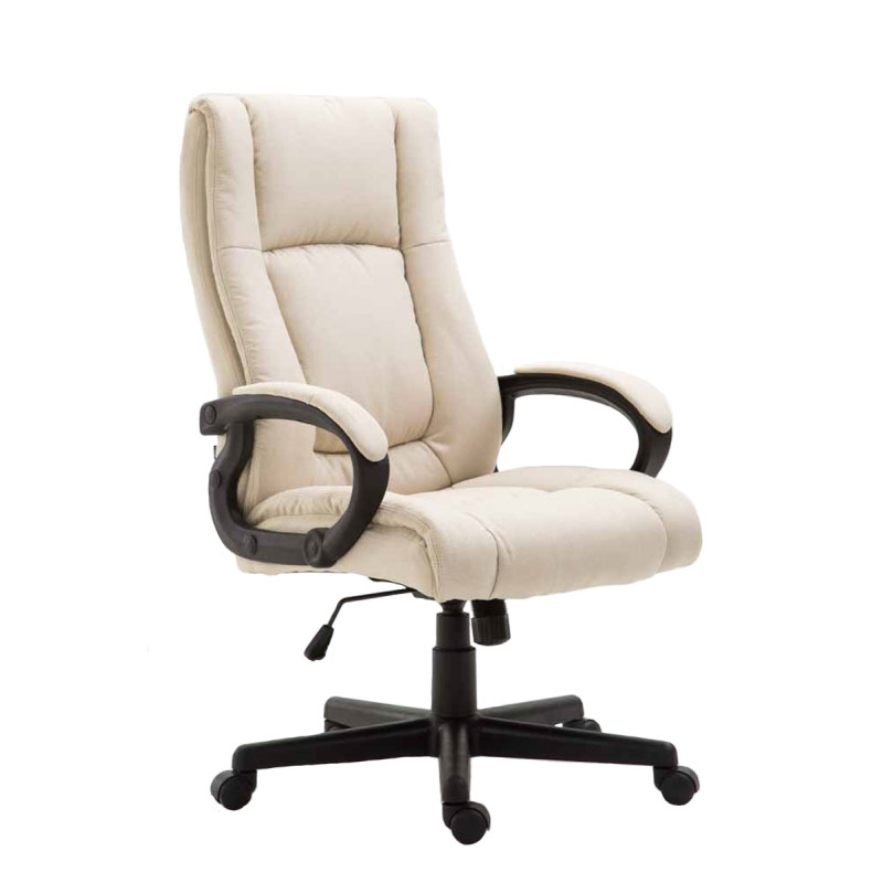 Chaise de bureau XL Sparta en tissu crème