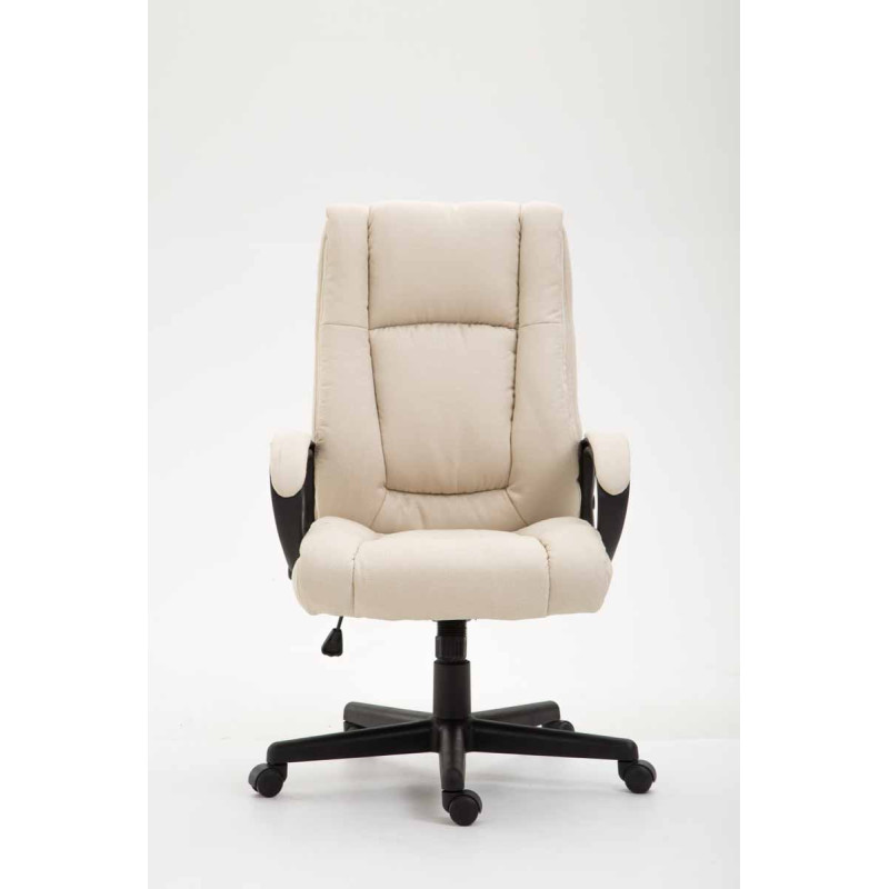 Chaise de bureau XL Sparta en tissu crème
