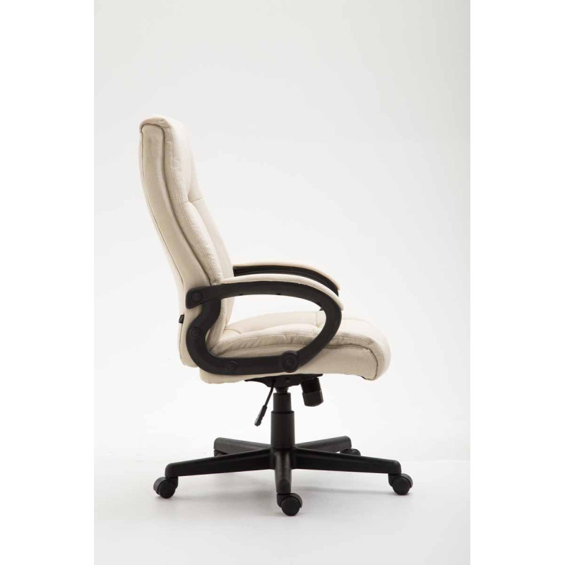 Chaise de bureau XL Sparta en tissu crème
