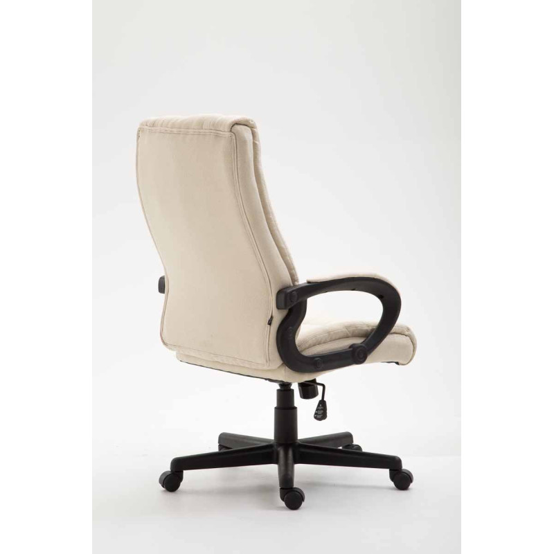 Chaise de bureau XL Sparta en tissu crème