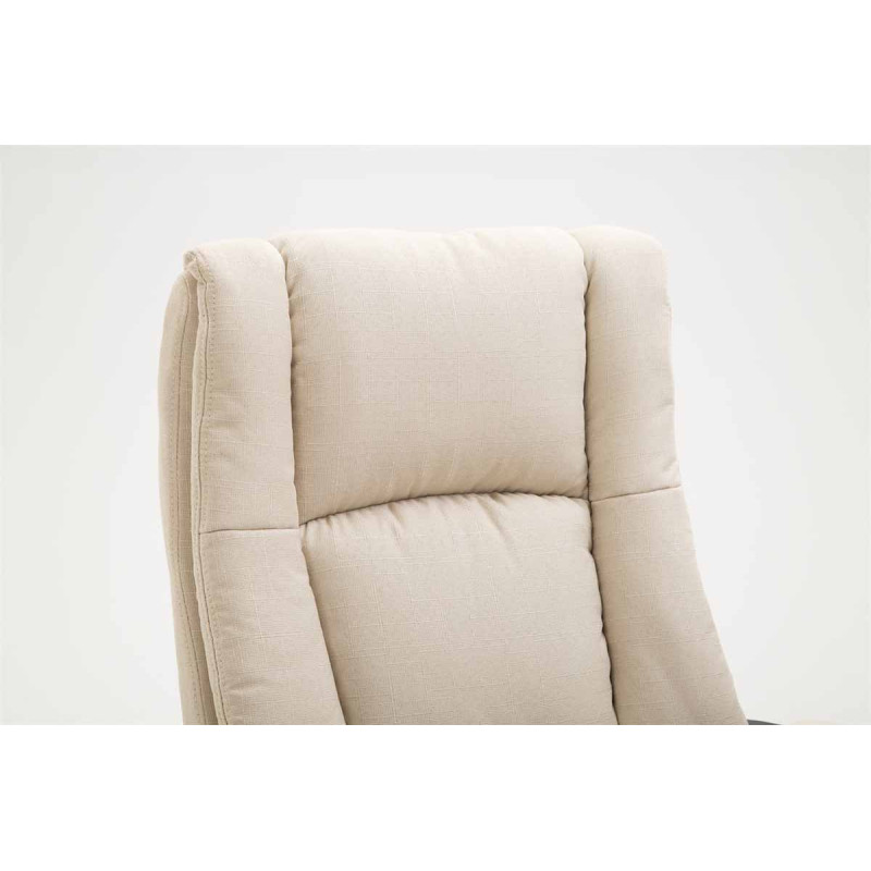 Chaise de bureau XL Sparta en tissu crème