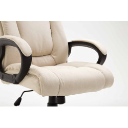 Chaise de bureau XL Sparta en tissu crème