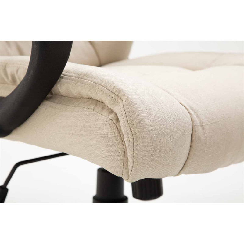 Chaise de bureau XL Sparta en tissu crème