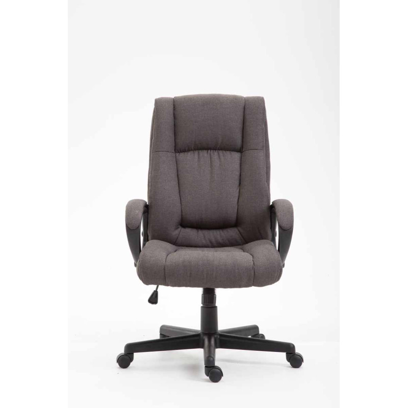 Chaise de bureau XL Sparta en tissu gris foncé