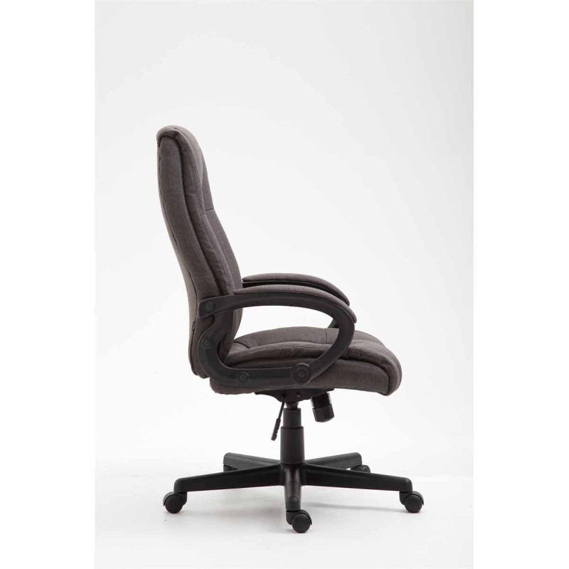 Chaise de bureau XL Sparta en tissu gris foncé