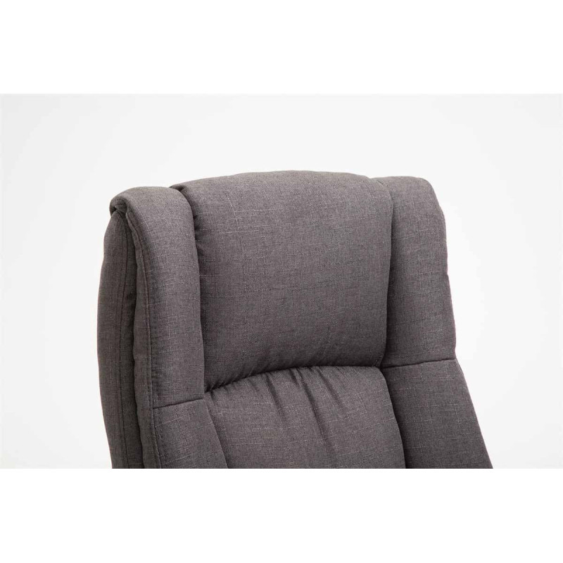 Chaise de bureau XL Sparta en tissu gris foncé