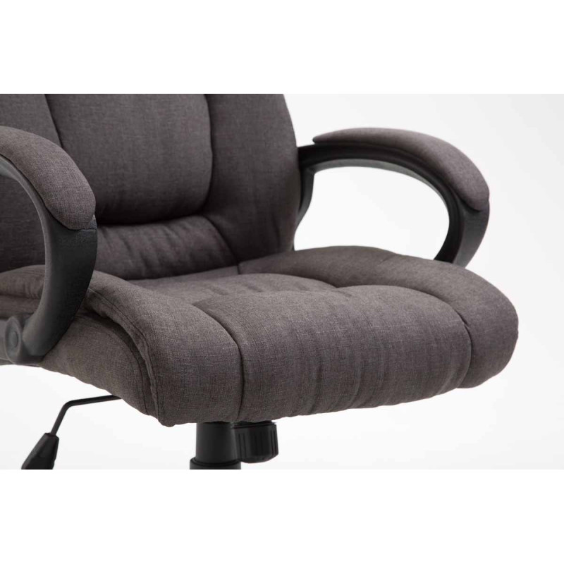 Chaise de bureau XL Sparta en tissu gris foncé