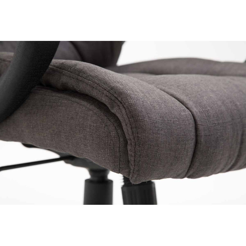 Chaise de bureau XL Sparta en tissu gris foncé