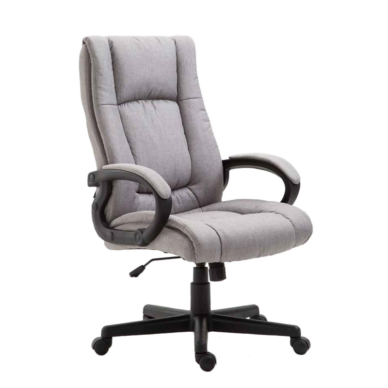 Chaise de bureau XL Sparta en tissu gris