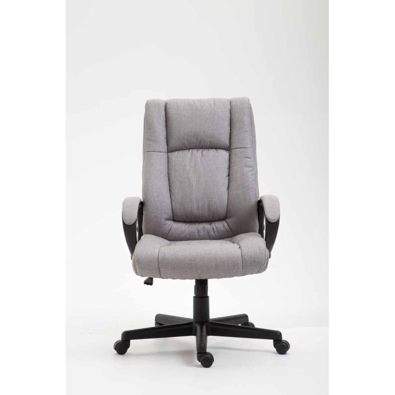 Chaise de bureau XL Sparta en tissu gris