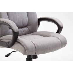 Chaise de bureau XL Sparta en tissu gris