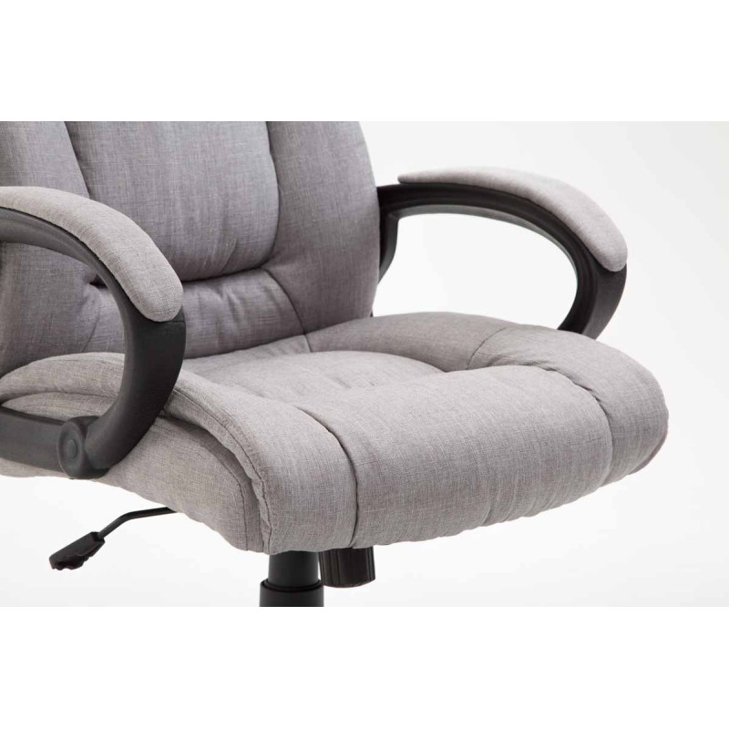 Chaise de bureau XL Sparta en tissu gris