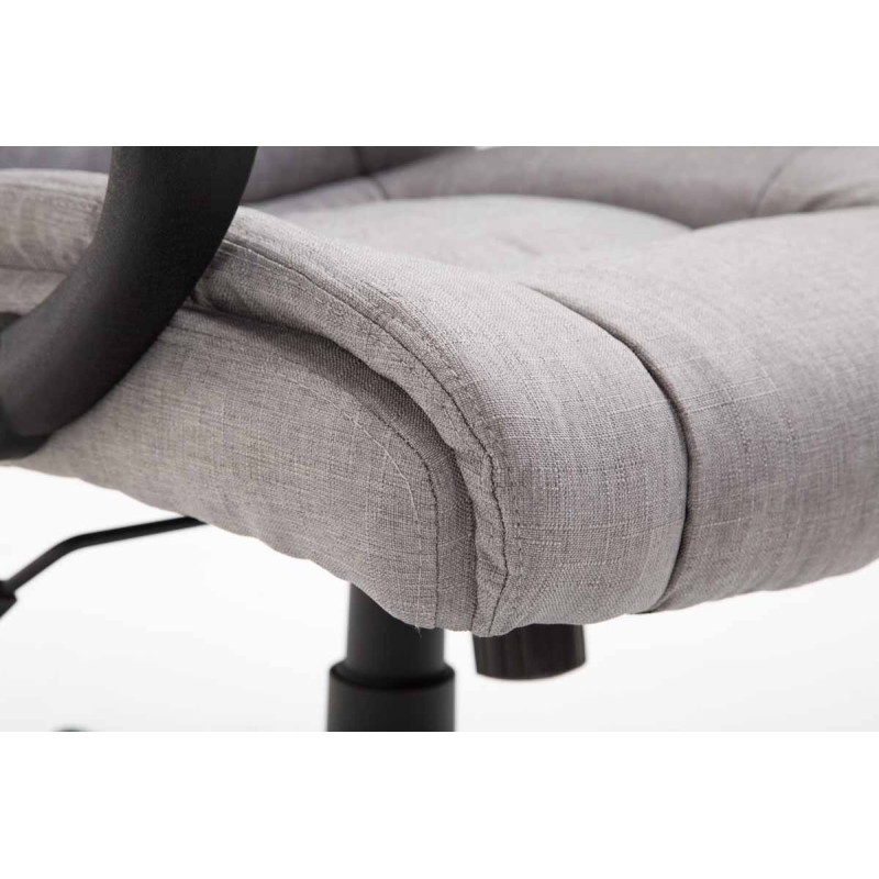 Chaise de bureau XL Sparta en tissu gris