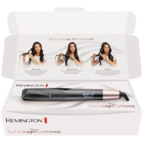 Remington S6606 Fer a Lisser, Fer a Boucler, Lisseur, Boucleur Curl Confidence Advanced Cermaic, Tourmaline, Antistatique