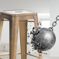 Tabouret de bar Joshua doré