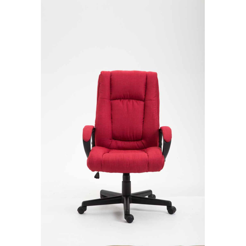 Chaise de bureau XL Sparta en tissu rouge