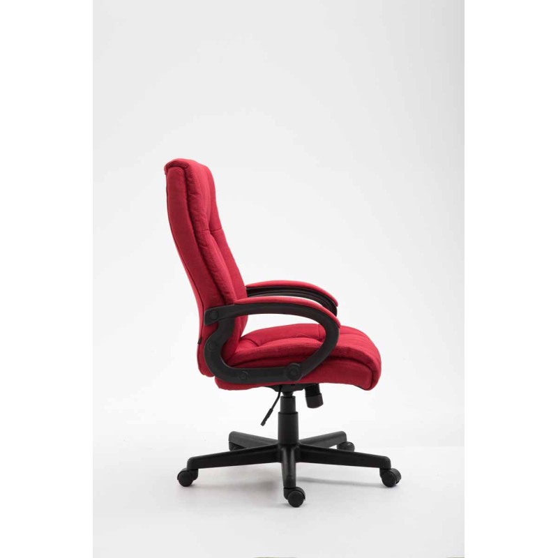 Chaise de bureau XL Sparta en tissu rouge