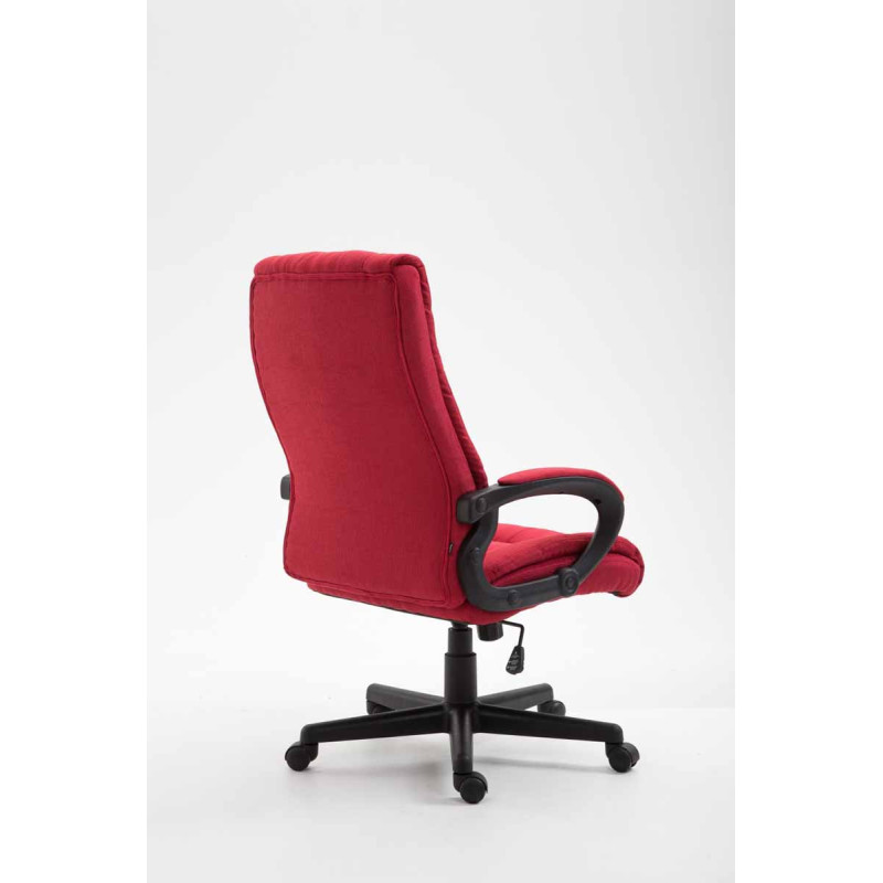 Chaise de bureau XL Sparta en tissu rouge
