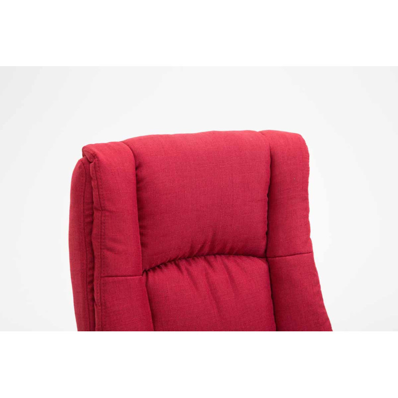 Chaise de bureau XL Sparta en tissu rouge