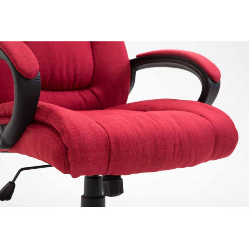 Chaise de bureau XL Sparta en tissu rouge