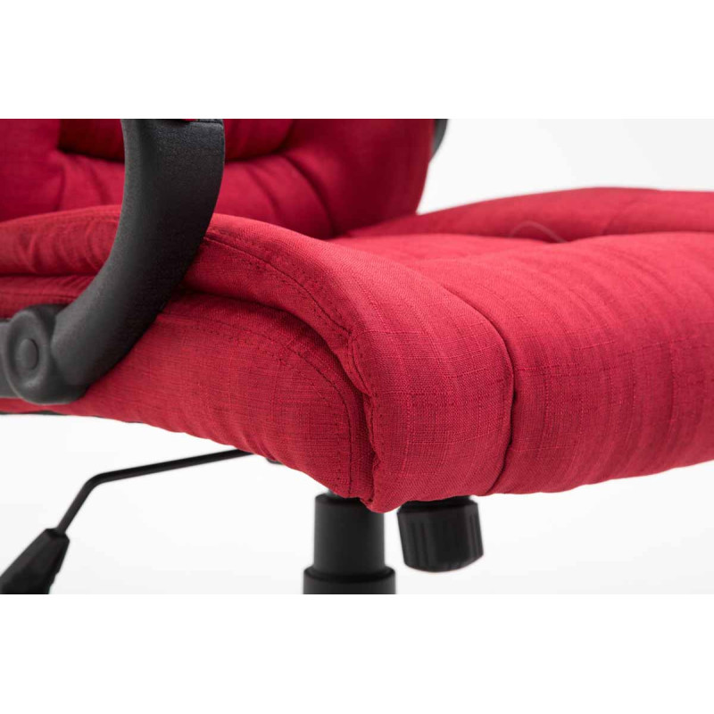 Chaise de bureau XL Sparta en tissu rouge