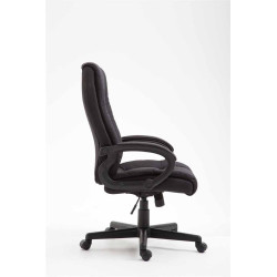 Chaise de bureau XL Sparta en tissu noir