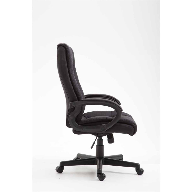 Chaise de bureau XL Sparta en tissu noir