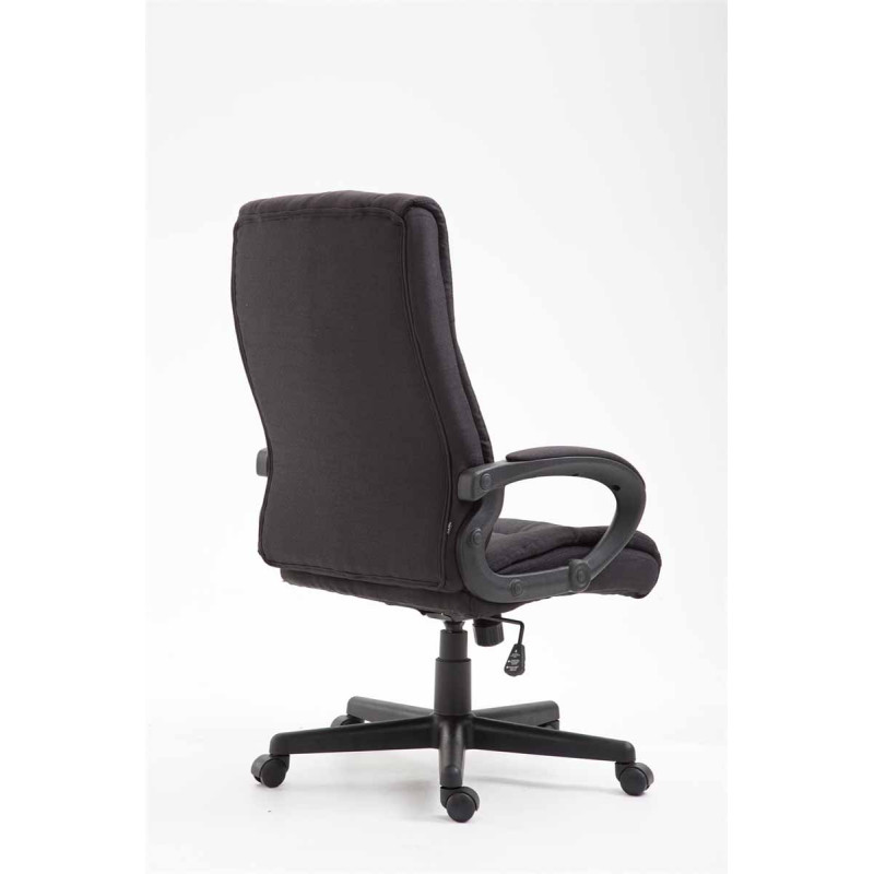 Chaise de bureau XL Sparta en tissu noir