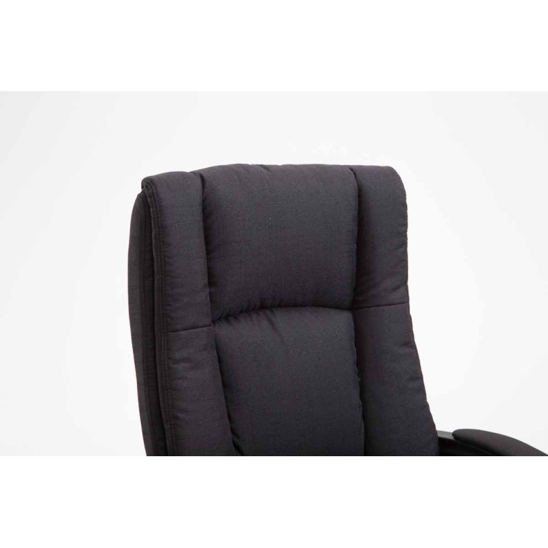 Chaise de bureau XL Sparta en tissu noir