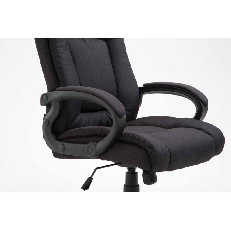 Chaise de bureau XL Sparta en tissu noir
