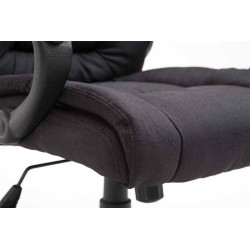 Chaise de bureau XL Sparta en tissu noir