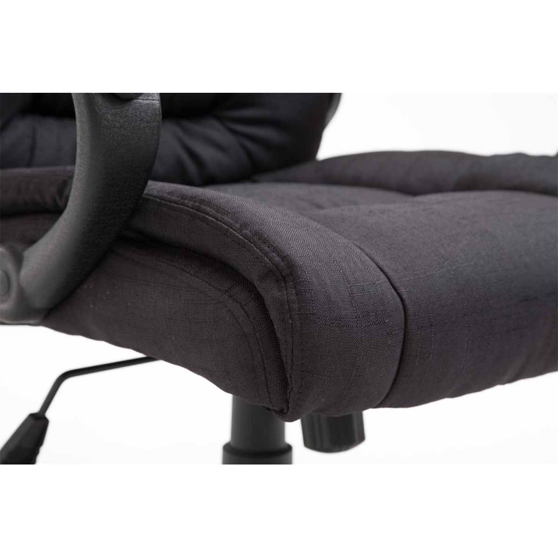 Chaise de bureau XL Sparta en tissu noir