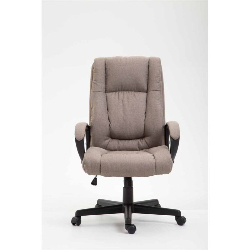 Chaise de bureau XL Sparta en tissu taupe