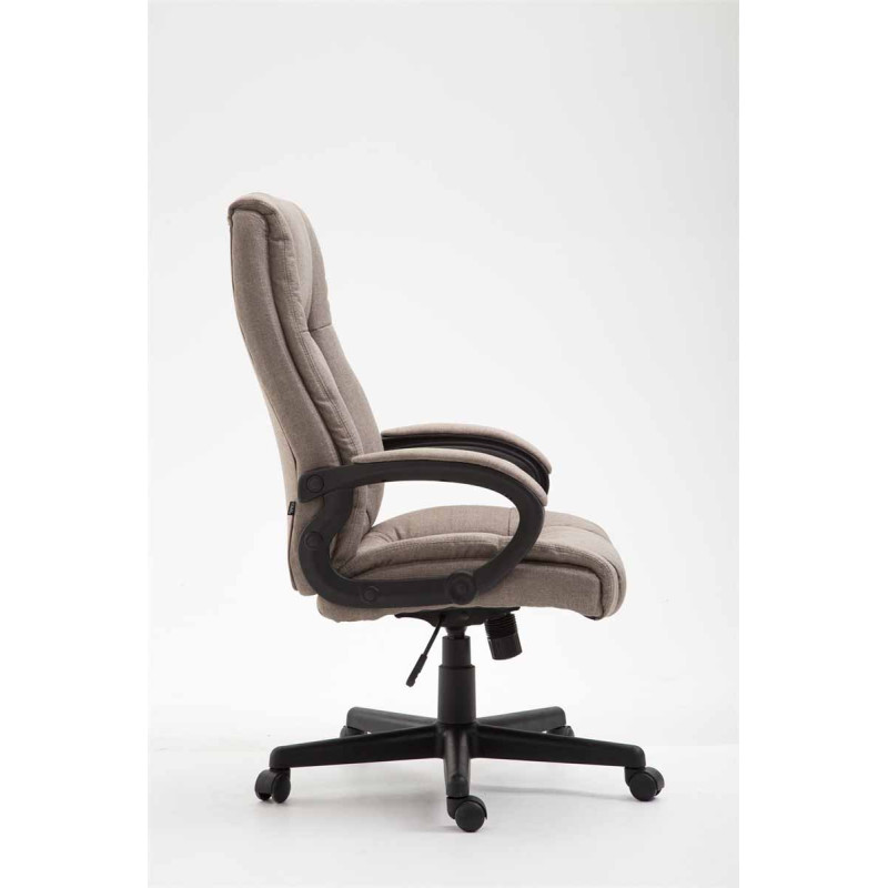 Chaise de bureau XL Sparta en tissu taupe