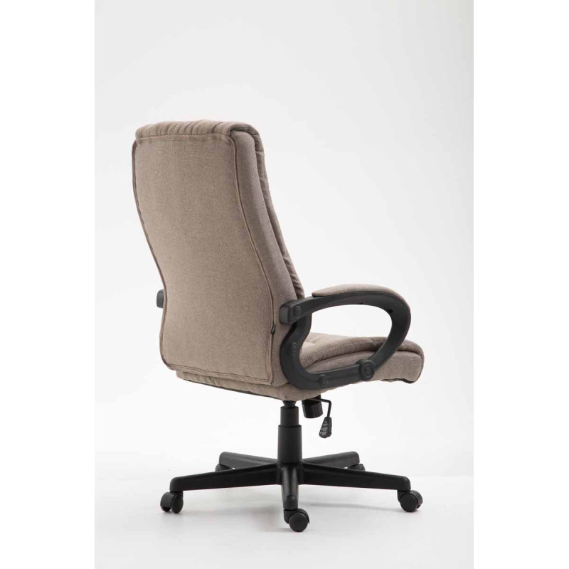 Chaise de bureau XL Sparta en tissu taupe
