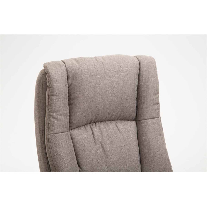 Chaise de bureau XL Sparta en tissu taupe