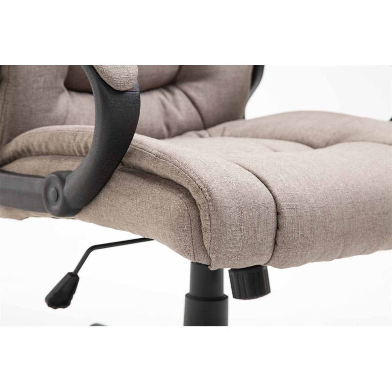 Chaise de bureau XL Sparta en tissu taupe