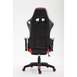 Chaise de bureau Boavista en cuir artificiel avec repose-pieds noir/rouge