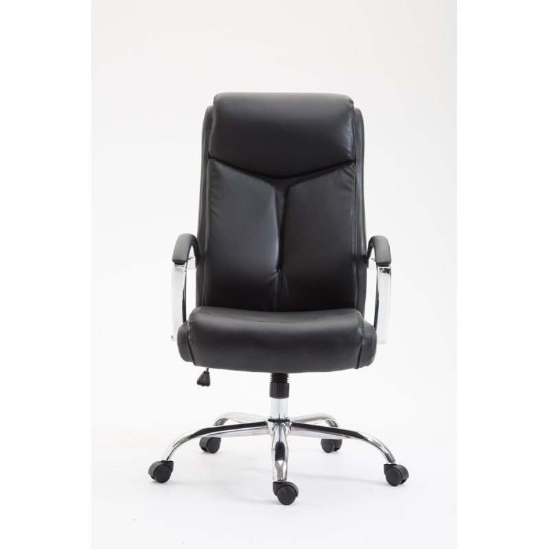 Chaise de bureau vaudoise en cuir artificiel noir