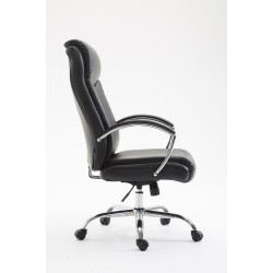 Chaise de bureau vaudoise en cuir artificiel noir