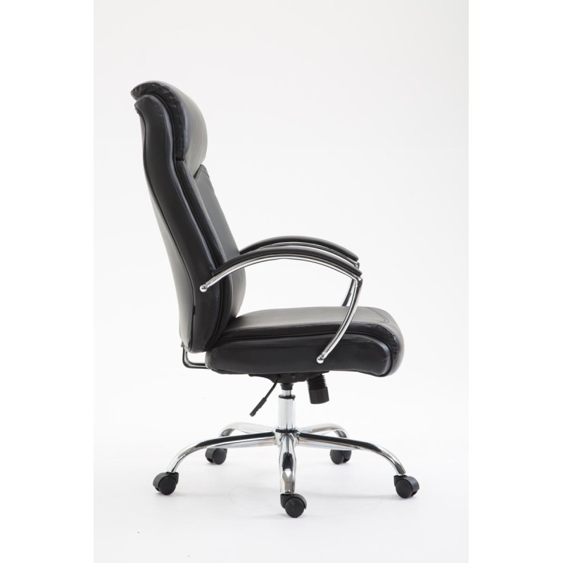Chaise de bureau vaudoise en cuir artificiel noir