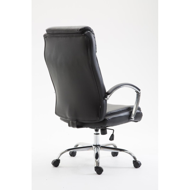 Chaise de bureau vaudoise en cuir artificiel noir