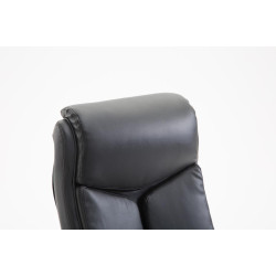 Chaise de bureau vaudoise en cuir artificiel noir