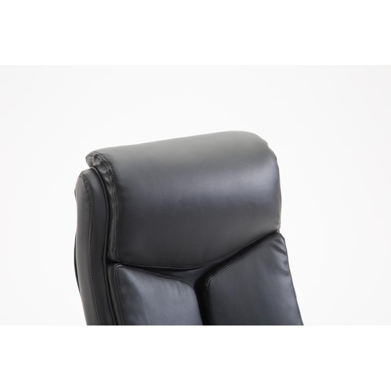 Chaise de bureau vaudoise en cuir artificiel noir