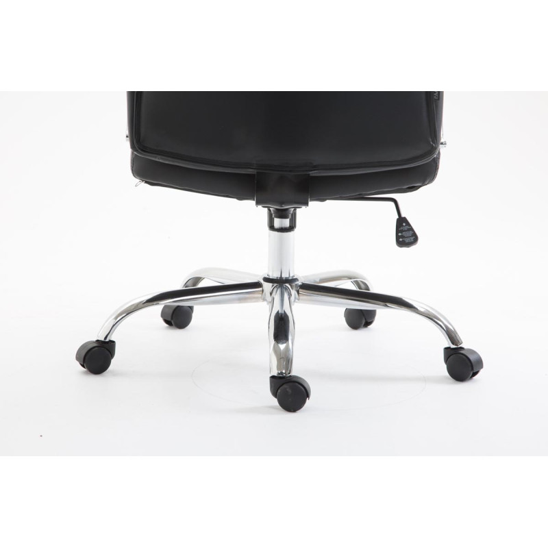 Chaise de bureau vaudoise en cuir artificiel noir