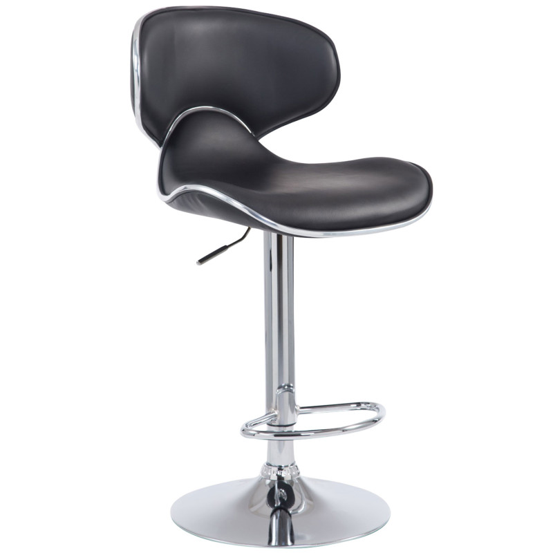 Tabouret de bar Las Vegas V2, chrome/noir