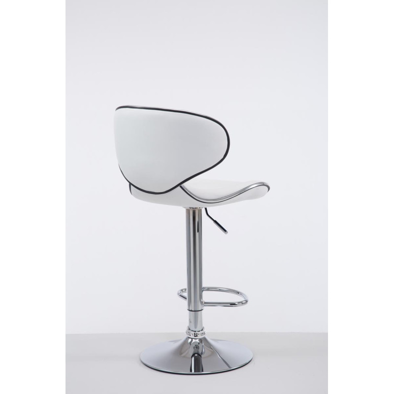 Tabouret de bar Las Vegas V2, chromé, blanc